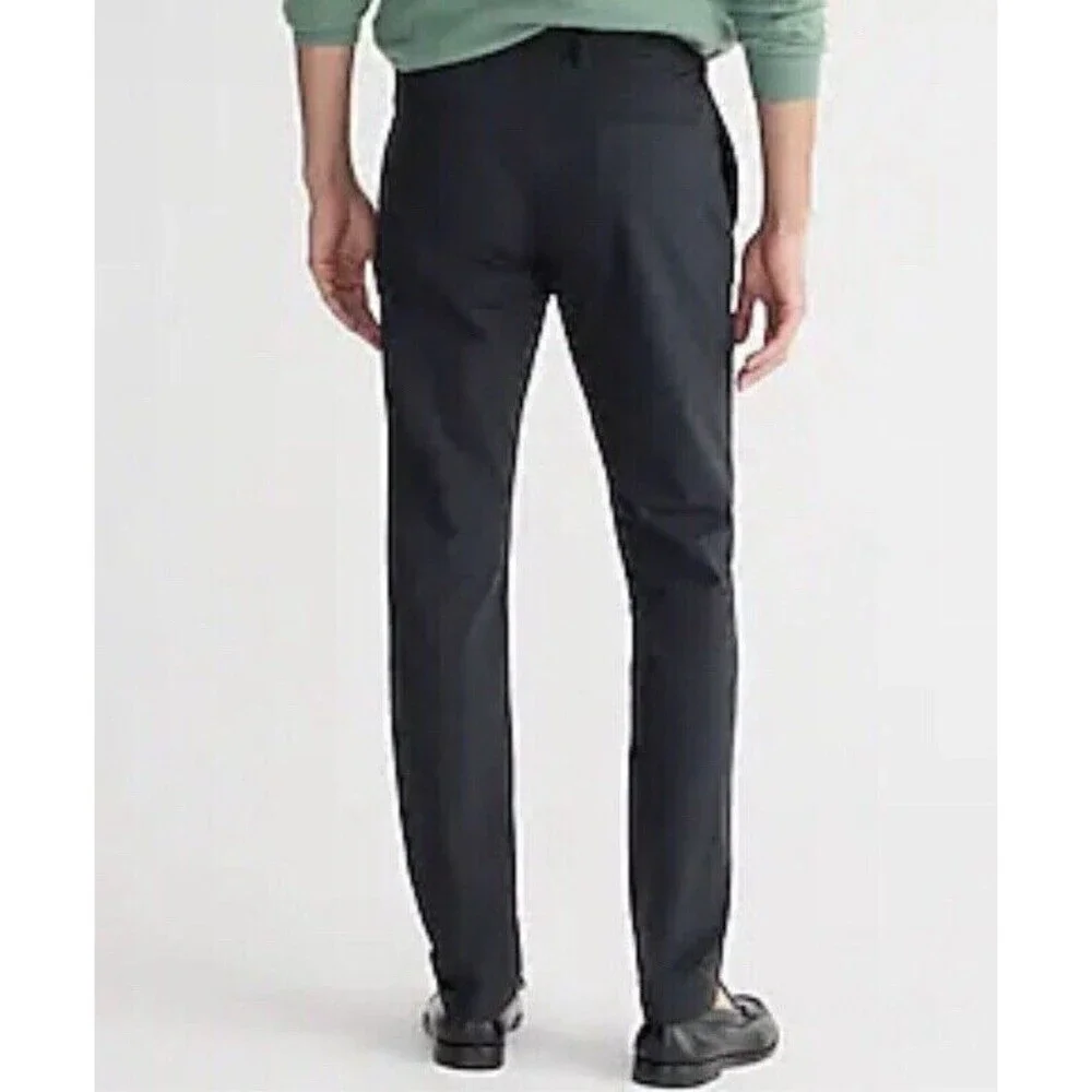J.Crew Tech 484 Pants Mens 34 34 Black Slim Fit Straight Leg Stretch Preppy New